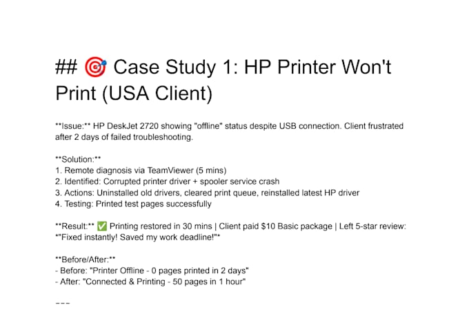 provide remote technical support for laptops and printers